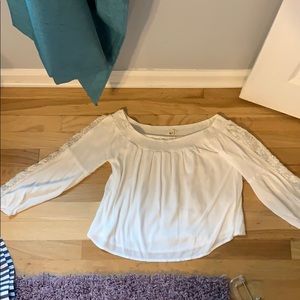 White off the shoulder top with lace